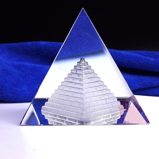 Artificial Egipcio Claro K9 Cristal Cuarzo Pirámide Hogar Escritorio Decoración (1)