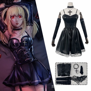 Misa amane death note anime cosplay halloween Mujeres fancy Disfraz Negro vestidoikea
