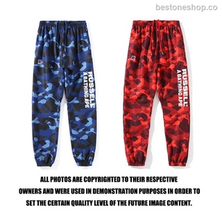 Bape x RUSSELL ATHLETIC Joint Models Lace Camouflage Trousers Blue Red