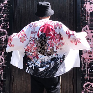 Kimono Cardigan hombres Haori Yukata masculino Samurai disfraz ropa Kimono hombre Kimono camisa (1)