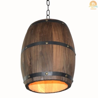 creativo retro distintivo de madera barril de vino colgante de techo colgante de la decoración de la lámpara de iluminación bar restaurante cafetería luz