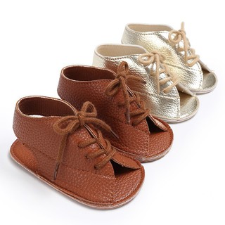 Zapatos antideslizantes de suela suave de piel sintética para niños recién nacidos