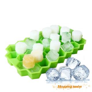 Sc - bandeja de cubitos de hielo en forma de abeja, 37 cubos, silicona, hielos, fabricante de moldes con tapa (6)