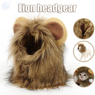 9.9 flash Lion Mane disfraz de gato mascota pelucas con orejas lindo divertido perro tocado para vacaciones Cosplay fiesta