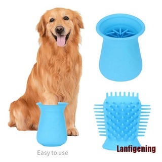 Lafg perro canina limpiador taza suave silicona peines portátil al aire libre mascota pie lavadora Cu