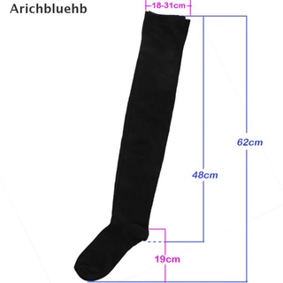 (arichbluehb) calcetines altos del muslo sexy mujeres chica sobre la rodilla calcetines de moda de algodón de punto medias en venta