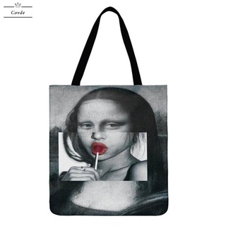 Covdes2 retratos artísticos impreso hombro bolsa de la compra Casual grande bolso