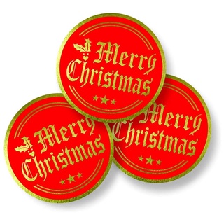 Mig 500pzs stickers De sello De oro redondos De Feliz navidad Para tarjetas De acción sobre paquete De regalo decoración De álbum De recortes (9)