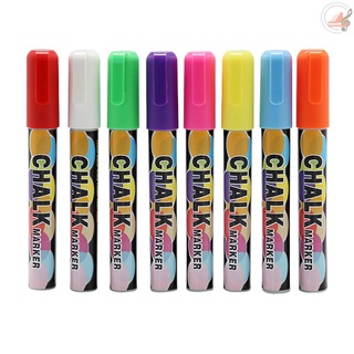 H Y 8 colores tiza líquida marcador de borrado en seco marcador de tiza resaltador de 6 mm punta Reversible para pizarra negra de cristal