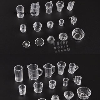 [factoryoutlet] 15 unids/Set Mini tazas de bebida transparentes plato vajilla miniaturas caliente (5)