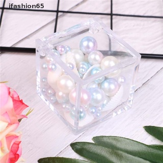 ifashion65 cubo acrílico transparente rellenable boda fiesta caramelo caja adorno adorno decoración regalo co