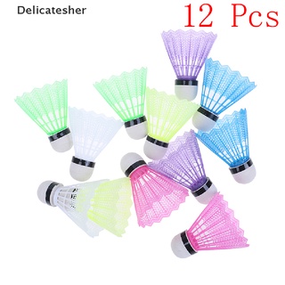 [delicatesher] 12 piezas de plástico colorido bola de bádminton volantes deporte entrenamiento deporte caliente