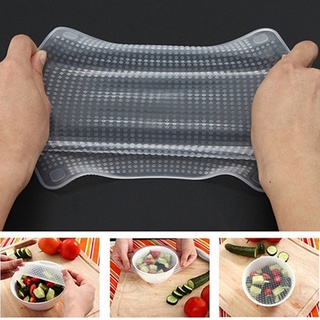 envolturas de alimentos reutilizables herramienta de cocina de silicona transparente cuadrado sello de alimentos cubierta de película para el hogar