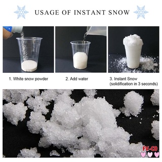 Polvo de nieve falso instantáneo expandir 100 veces coagulante Artificial de nieve agregar agua 50g 100g para decarnar (4)