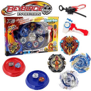 [En stock] 4 piezas Beyblade en caja juguetes Beyblade Burst Set con lanzador estadio Metal Fight