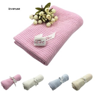 lvue_baby mantas rectangulares de algodón suave y cálido para recién nacidos de punto/color sólido