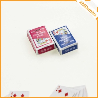 1:12 Miniature Games Deck Poker Dollhouse Playing Cards Miniature 2 Deck (6)