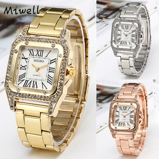 Miwell Square relojes casuales para mujer reloj de negocios de acero para dama MB2001-82