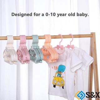 10Pcs percha de ropa de bebé antideslizante niño niños ahorro de espacio de plástico (1)