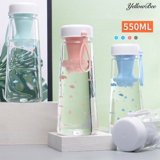550ml botella de agua gato garras filtro de té flores de cerezo impresión taza de agua