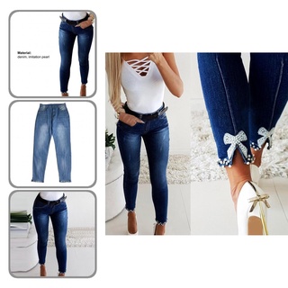 fuandan medias jeans arco puño bolsillos skinny jeans largo streetwear