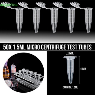 Augustina ML laboratorio tubo de prueba Mini centrífuga tubo de prueba Vial centrífugo tubos Snap Cap 50/100Pcs Micro plástico laboratorio muestra transparente contenedor