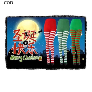 [COD] Womens Striped Holiday Tights Opaque Microfiber Stockings Nylon Footed Pantyhose HOT