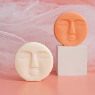 1X molde de silicona para velas escarchadas, diseño facial Simple, aromaterapia, velas