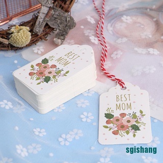 <hot*~>50 unids/set best Mom Mothers Day Tag etiqueta de ropa de papel etiqueta de regalo