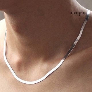 GZ Collar/Choker Con Cadena De Serpiente De Regalo Plano/Plata Simple Para Hombre Y Mujer