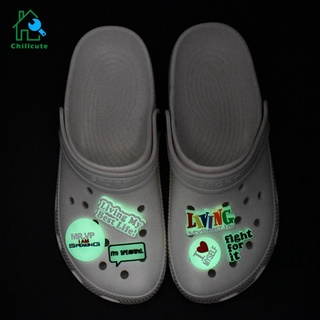 CHARMS Nuevo PVC Jibbitz agujero zapatos hebilla accesorio luminoso inglés palabras encantos decoración de zapatos