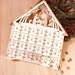SA Basswood Advent DIY calendario con 4 bolígrafos de acuarela 24 cajones extraíbles navidad