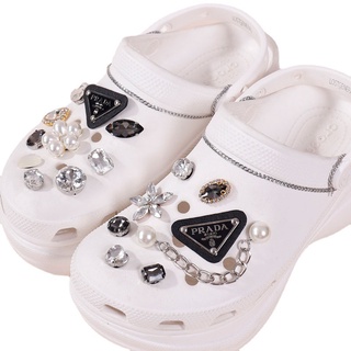 Prada Pearl Jibbitz cadena gemas Crocs Jibbitz Charm Set para mujer decorar zueco agujero zapatos perlas accesorios de flores (5)