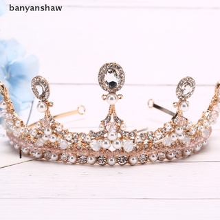 banyanshaw diadema barroca de cristal con diamantes de imitación de boda corona nupcial tiara fiesta reina regalo co