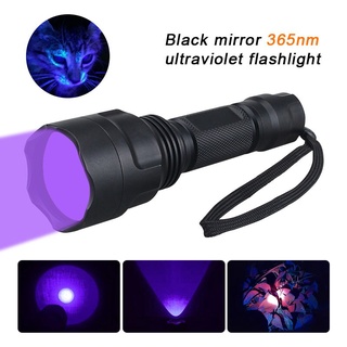 Uv 365nm Ultra violeta linterna negro espejo 1 modo de engranaje LED violeta mascota orina manchas Detector lámpara+cuerda Anti-perdida+18650+cargador