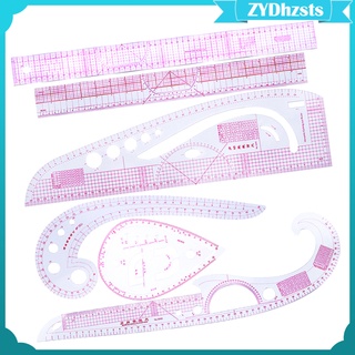 6 Stlye French Curve Ruler for Sewing, Plastic Metric Ruler Sewing Tools Measure