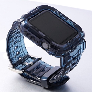 silicona suave deporte para apple watch band serie 5 4 3 2 1 38 mm 42 mm bandas de goma transparente para iwatch band serie 40 mm 44 mm (8)
