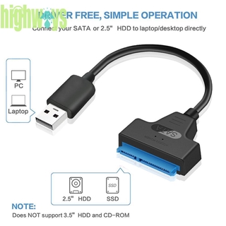 hig USB 2.0 a SATA 22Pin Cable adaptador de Cable convertidor de Cable para disco duro SATA Notebook (4)