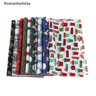 [romanholiday] 5/10pc navidad diy tela de algodón paquetes de costura cuadrado patchwork precortado chatarra co (7)