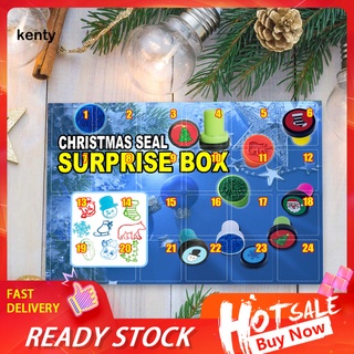 Kt_ papel caja de navidad 24 días sellos sorpresa caja ciega Color vibrante para niños