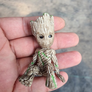 Guardianes de la galaxia sentado árbol gente Dracaena fragante Groot muñeca juguete adornos de escritorio (6)