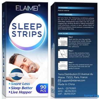 ELAIMEI closed mouth stickers anti-snoring correction closed mouth stickers night sleep stop snoring mouth breathing stickers 90 stickers/Treatment Snoring Stickers To Stop Snoring and Anti-Snoring Artifact With Mouth Tape To Ease Sleep lampring