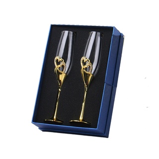 (toptik) Set De 2 Flautas De Champagne con forma De corazón creativo copas De lentes/vasos De boda De regalo regalo Para compromiso boda