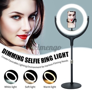 12 ''led regulable selfie anillo de luz lámpara de maquillaje estudio fotografía teléfono soporte (2)