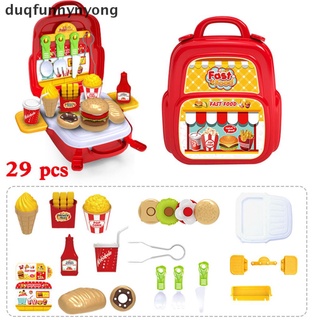[du] 29 unids/set de plástico de pretender juguetes de hamburguesa patatas fritas vajilla juguete educativo