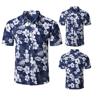 [camisas de los hombres] gcei para hombre de la moda étnica de manga corta casual impresión hawaiana camisa blusa camiseta (1)