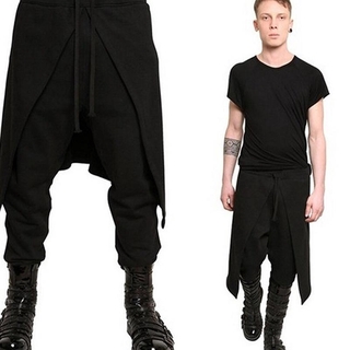 Nueva moda hombres gótico estilo Punk pantalones sueltos Casual pantalones más el tamaño