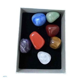 🔥 AOTO Colorful Irregular Shaped Chakra Stones Ornament Set Tumbled Polished Chakras (1)