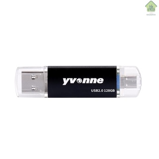 Nuevo yvonne YT601-2 USB2.0 U Disk 128GB OTG doble puertos multifuncional USB Flash Drive para teléfono/PC/Laptop negro