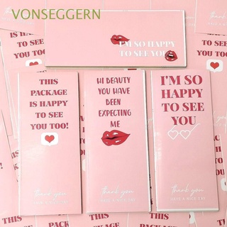 VONSEGGERN Pink Label Stickers Seal Party Supplies Thank You Stickers Gift Package Stickers Cute 50Pcs Labels Wrapping Thank You Tags